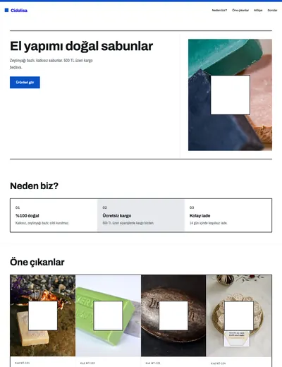 Broşür Katı temasının ana sayfası