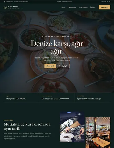 Mavi Masa temasının ana sayfası
